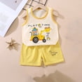 thumbnail image 2 of Débardeur pour Filles, Hauts Décontractés Mode pour Garçons à Manches Courtes, Col Rond, Boutons, Ensembles de Shorts Imprimés, 2 of 3