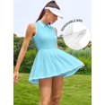 thumbnail image 4 of ATTRACO Robe de Tennis pour Femmes, Robe Polo Côtelée de Golf à Demi-Glissière, Robe d'Entraînement Plissée avec Short et Soutien-Gorge Intégrés, 4 of 8