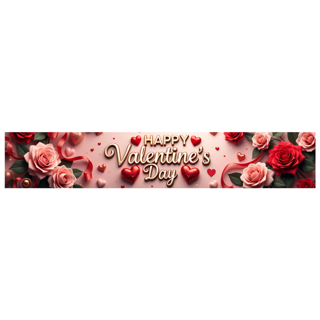 Valentine's Day Party Decoration Banner Heart Design Backdrop Event Photo Props Love Celebration Romance Gift Box Background