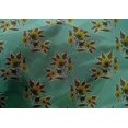 thumbnail image 4 of oneOone Cotton Silk Fabric Leaves & Floral Block Printed Fabric 1 Yard 42 Inch Wide, 4 of 4