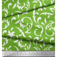 thumbnail image 3 of Soimoi Green Cotton Poplin Fabric Filigree Damask Printed Fabric 1 Yard 56 Inch Wide, 3 of 3