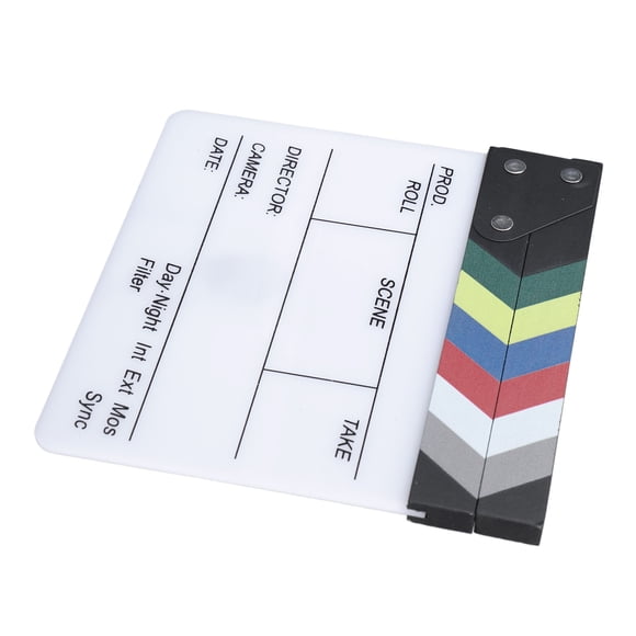 Tableau à Clapet de Réalisateurs Professionnels en Acrylique et Bois pour Film, Tableau à Clapet Effaçable à Sec en Ardoise avec Marqueur pour Tableau Blanc pour Caméra, Vidéo, Studio, Photographie, Décoration de Maison