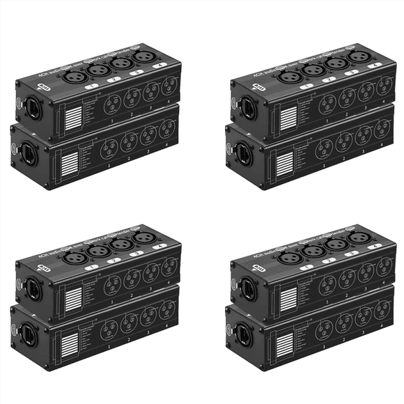 4 Pair 4 Channel XLR/ Audio RJ45 Cat5/Cat6 Ethernet Extender XLR Extender Transceiver for Live Stage