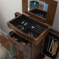 thumbnail image 4 of Powell Louis Philippe Jewelry Armoire with Round Drawer Pulls and Plush Black Lining, Walnut, 4 of 12