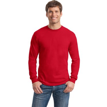 Gildan T-Shirt à Manches Courtes pour Homme en Coton Épais 100 % Coton à Manches Longues - 5400