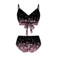 thumbnail image 4 of TIMIFIS Maillot de Bain Bikini Taille Haute pour Femme, Imprimé Floral, à Nouer, Deux Pièces, 4 of 4