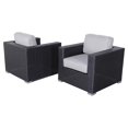 thumbnail image 1 of Living Source International Chaises de Patio avec Coussins en Noir/gris (Ensemble de 2), 1 of 3