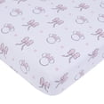thumbnail image 2 of Disney Minnie Mouse 'Nœuds Mignons' Drap-Housse Pour Berceau, Nourrisson Fille, Rose, 2 of 5