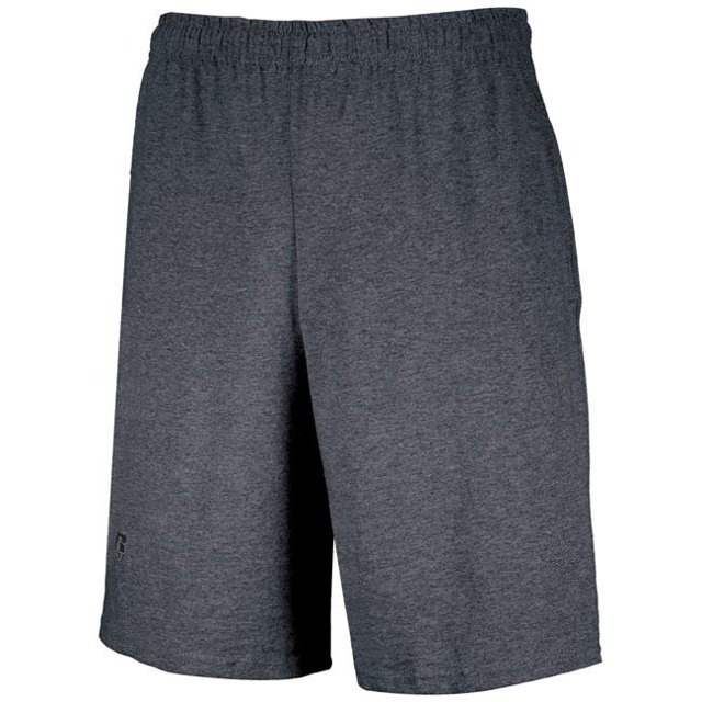 Adult Basic Cotton Pocket Shorts, Black Heather - Large