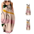 thumbnail image 3 of Robe Longue d'Été Sans Manches à Col Rond Imprimé pour Femmes Grande Taille avec Bretelles Spaghetti et Poches, 3 of 5