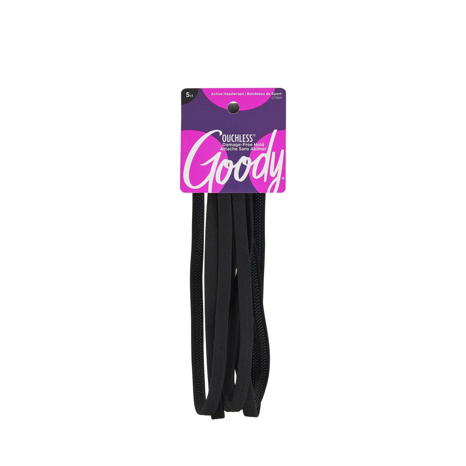 Goody Bandeau antidérapant fin en silicone noir 5 pièces