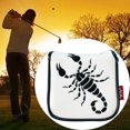 thumbnail image 3 of Universal Golf Mallet Putter Cover Square Headcover Cover Protective Guard Magnetic Closure Guard Scorpion White, 3 of 9