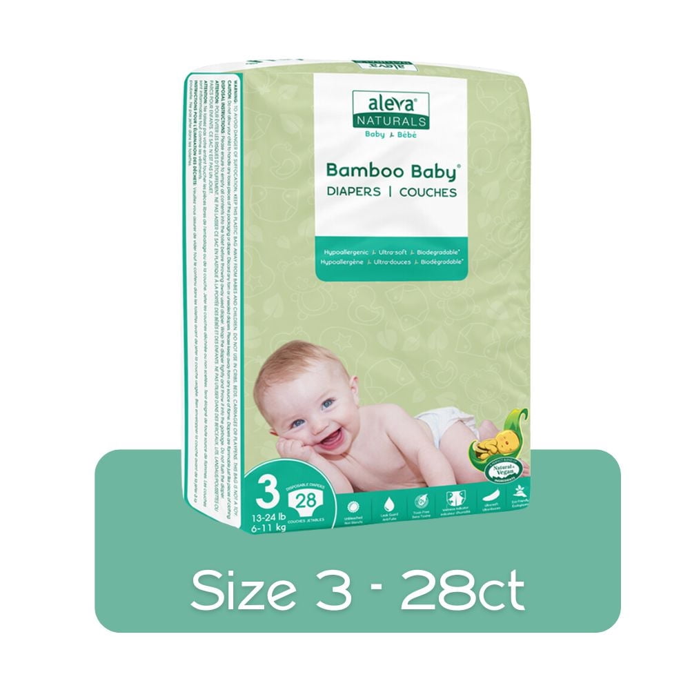 Aleva Naturals® Couches Bamboo Baby (Taille 3) - 28 Format