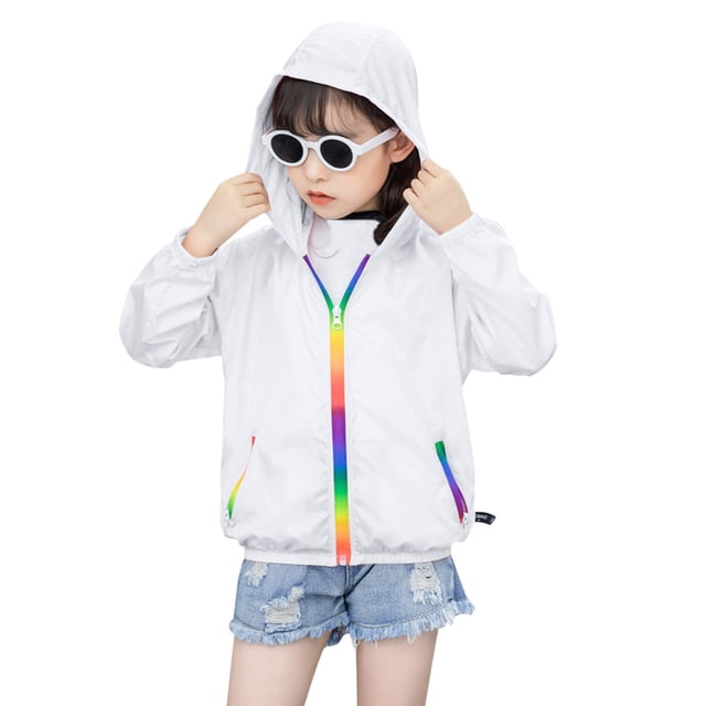 Sunnyoo Kids Lightweight Sun Protection Jacket Summer Hooded Breathable Sun Shirt Coat