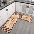 thumbnail image 3 of Coffee Farmhouse Plaid Style Kitchen Rug Non Skid Non-Slip, Absorbent Mats Set Of 2 for Sink Waterproof Runner Rug for Laundry Room,kitchen Mats 17.7x24+17.7x48inch, 3 of 7