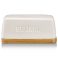 thumbnail image 3 of Bouclair White Ceramic & Wood Butter Dish, 3 of 10