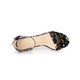 thumbnail image 4 of BLISSFUL STEP Women's Shoes Solid Color Open Toe Block High Heels Summer Sandals Black Flower 6, 4 of 7