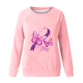 thumbnail image 4 of Rbaofujie Chandails pour Filles Femmes Mode Décontractée Imprimé Col Rond Ample Manches Longues T-shirt Hauts Blouse Chandails à Capuchon Roses pour Femmes Tendance, 4 of 4