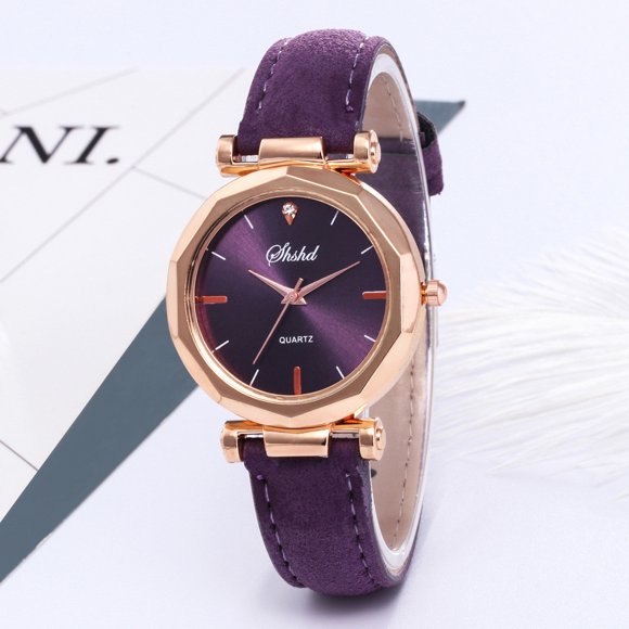 Gobestart Fashion Women Leather Casual Watch Analog Quartz Wristwatch