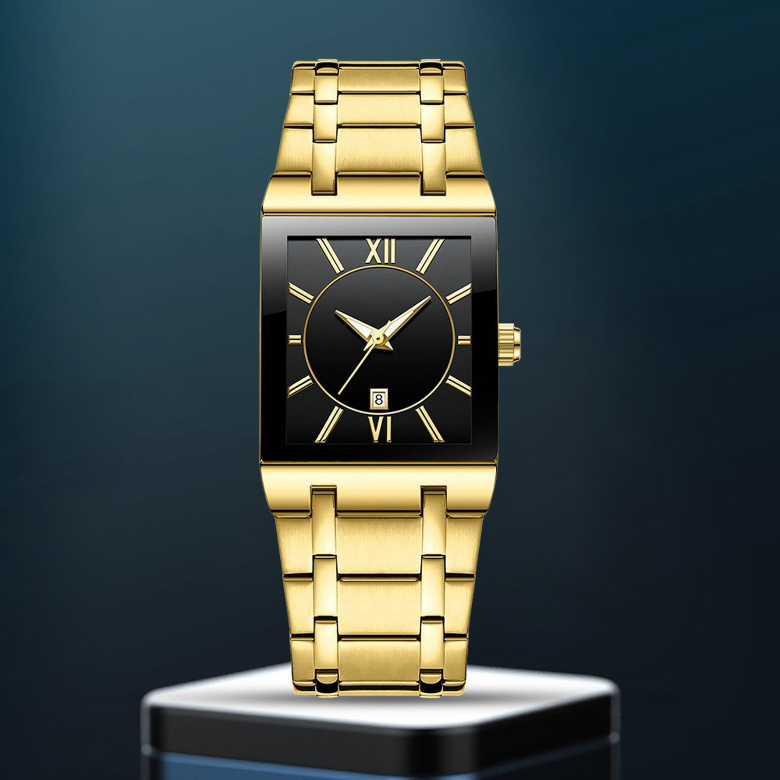 WIFKLSIIPG Square Watches for Men and Women Stainless Steel Mens
