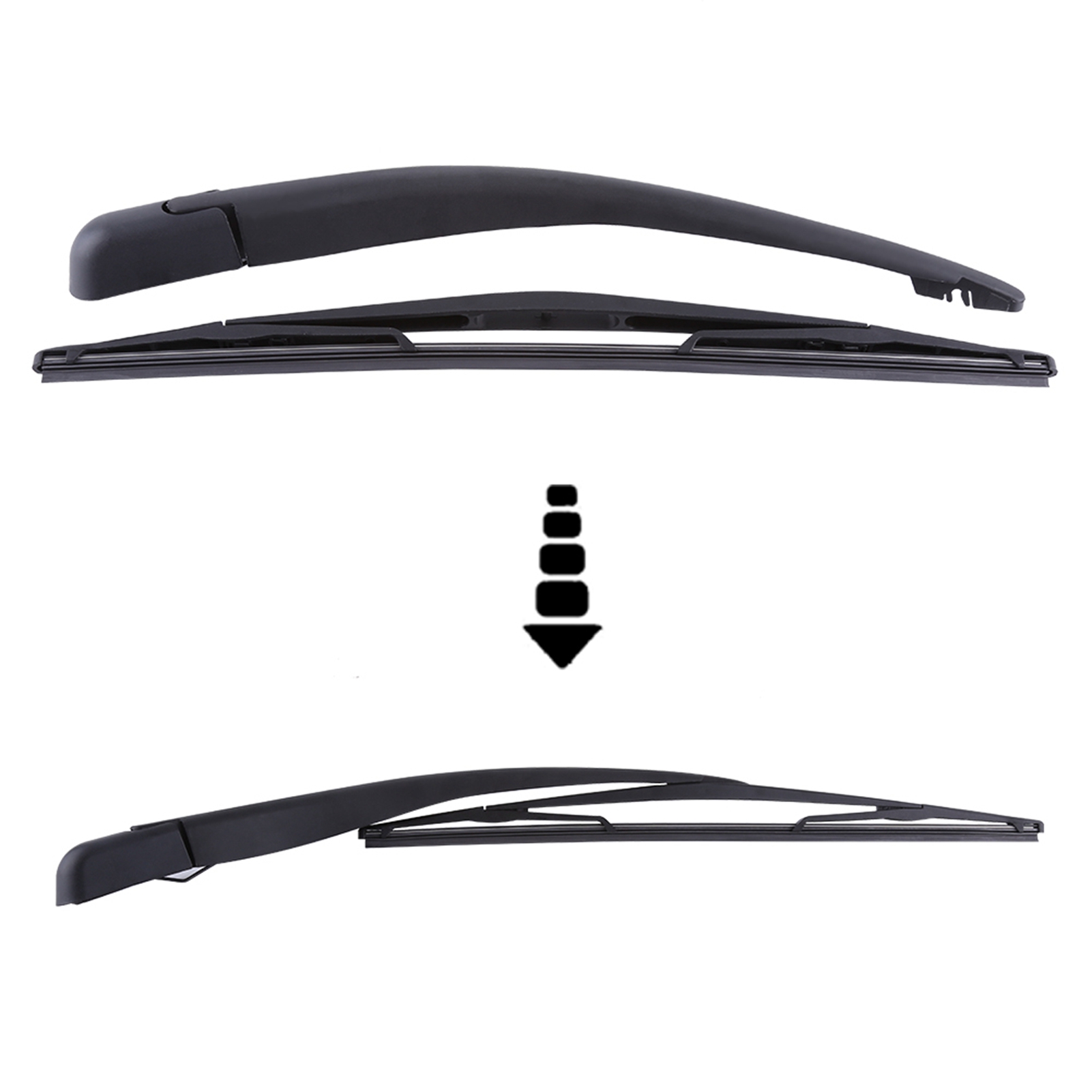 Windshield Wiper Blades, 40cm Car Rear Windshield Wiper Blade and Arm, Automotive Replacement Windshield Wiper Blades for Vauxhall Opel Zafira A 1998-2005