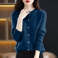 thumbnail image 2 of Yuyuzo Cardigans for Women Button down Classic Solid Long Sleeve Round Neck Knitted Cardigan Sweaters, 2 of 4