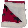 thumbnail image 1 of Baby Blanket Moose Red Fleece/Sherpa Chenille, 1 of 1
