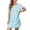 Bleu Ciel, variante sur Hontri Chemises de Nuit en Coton pour Femmes - Robes de Nuit pour Femmes, Chemises de Nuit pour Femmes en Coton, T-Shirt de Nuit à Manches Courtes Imprimé, Chemise de Nuit Douce