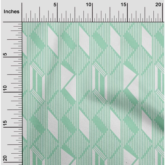 oneOone Silk Tabby Fabric Parallelogram & Triangle Geometric Print Fabric BTY 42 Inch Wide