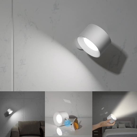 Kctiaxy Wall Lamps LED Wall Sconces, Wall Lamps with Battery Operated , Wall Mounted Lights with 3 Color Temperature&3 Brightness, 360° Magnetic Ball, USB Charging Port Kitchen Appliances