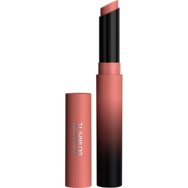Maybelline New York Color Sensational Ultimatte Maquillage pour les Lèvres Neo-Neutrals Rouge à Lèvres Mince en More Coffee, un Rouge à Lèvres Cylindrique Mince avec un tube Dégradé Corail à Noir Mat et une Casquette Assortie à Côté, Présentant une Formule Légère pour une Couleur de Lèvres Mat Extrême.