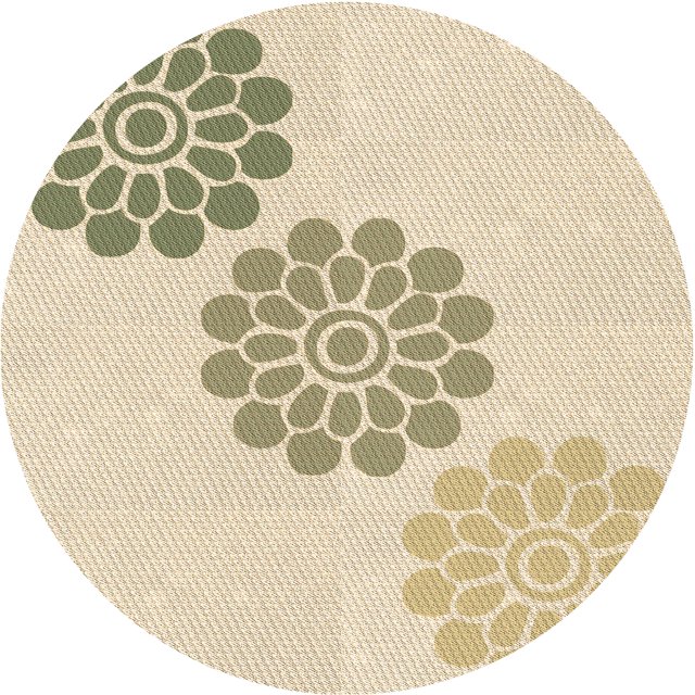 Ahgly Company Tapis Rond Lavable en Machine Intérieur Transitionnel Or Vanille, 6 Pieds Rond