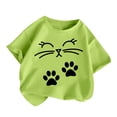 thumbnail image 1 of Tauxra T-Shirts Graphiques à Manches Courtes pour Garçons 2-14 Ans Mélange de Coton Doux T-Shirts à Imprimé Chat Hauts Décontractés à Col Rond pour Usage Quotidien Terrain de Jeu École Vacances d'Été, 1 of 8