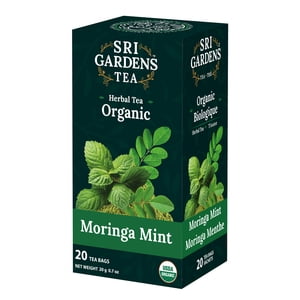 Sri Gardens Tea Moringa Mint Herbal Tea, 20 Tea Bags