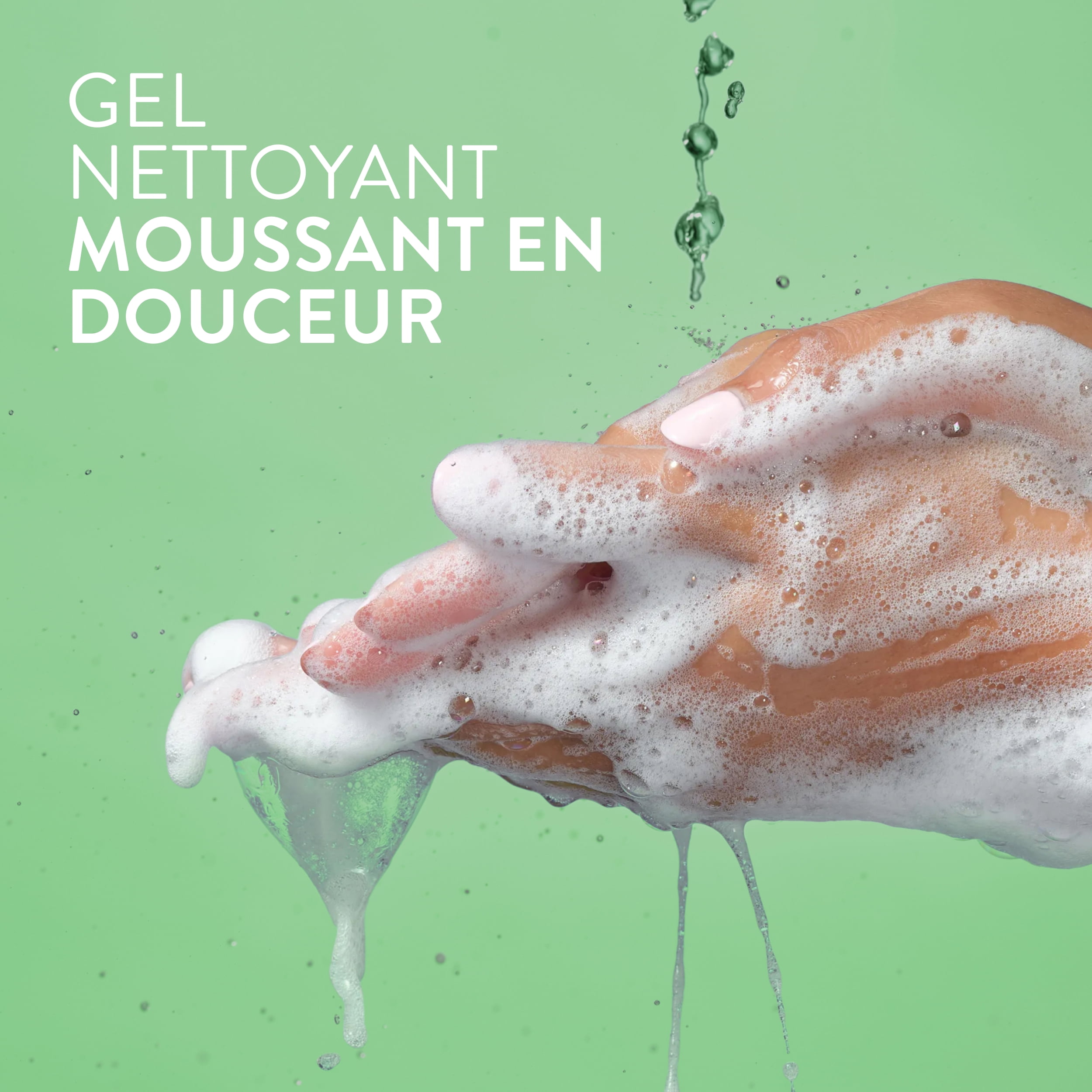Nettoyant doux pour le visage Native pour peau sensible, sans parfum, sans sulfate, avec vitamine B3 et aloès, testé dermatologiquement, 370 mL