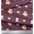thumbnail image 2 of Soimoi Poly Crepe Fabric Sweet Cat Kids Print Sewing Fabric Yard 52 Inch Wide, 2 of 3