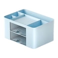 thumbnail image 1 of veasfak Organizer Pencil Storage Box with Drawers Multifunctional for Home Decor Desktop Blue, 1 of 9