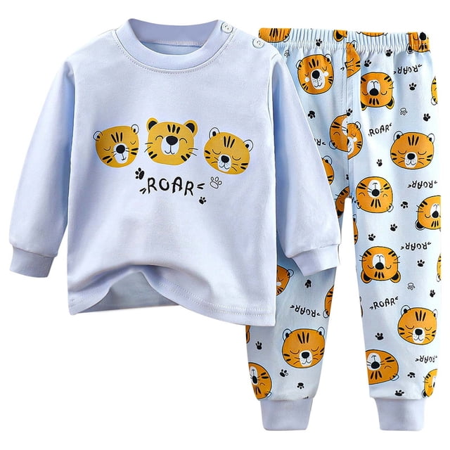 Ensemble de Pyjama à Manches Longues Confortable pour Tout-Petits et Enfants, Tenue de Nuit Douillette
