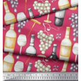 thumbnail image 2 of Soimoi Moss Georgette Fabric Grapes,Wine Glass & Bottle Decor Fabric Printed Yard 42 Inch Wide, 2 of 3