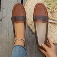 thumbnail image 2 of RXMEKW Slip-On Loafers for Women with Two-Tone Color-Block Design and Cutout Detail in Faux Leather, 2 of 8