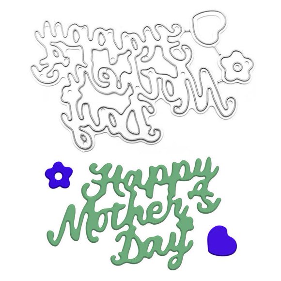 Happy Mother's Day for Card Making Metal Cutting Dies Embossing Stencils DIY T4R7