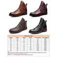 thumbnail image 2 of Woobling Men Non Slip Bootie Shoes Work Side Zip Casual Leather Boot Brown 9.5, 2 of 9
