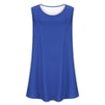 thumbnail image 4 of AherBiu Débardeurs d'Été Grande Taille pour Femmes Coupe Ample Col Rond Sans Manches Ourlet Mode Basique T-Shirt, 4 of 5