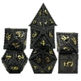 thumbnail image 1 of 7Pcs Polyhedral Dice Irregular Big Set Toys Table Games Numbers Board Games Balck Golden, 1 of 6
