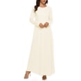 thumbnail image 1 of YONGHS Robe Maxi Abaya pour Femmes Musulmanes une Pièce à Manches Longues Robes de Prière Islamiques Robe Caftan Arabe Couleur Chair L-TG, 1 of 5