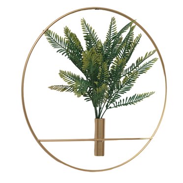 Rewenti Clearance 1Pcs Wall Plant Decor Round Artificial Plants with Metal Round Hanging Hoop for Modern Home Decor