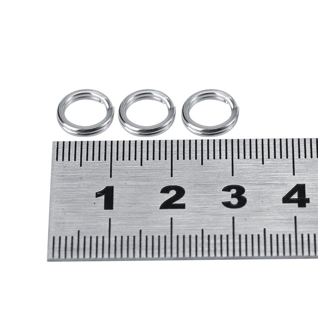 Sonew 50pcs/100pcs 7 Sizes Stainless Steel Fishing Tackle Bait Double Circle Split Ring Connector ,snap split ring, double circle split ring