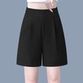 thumbnail image 2 of Timegard Womens Dressy Shorts Plus Size Elastic High Waisted Comfy Ruched Straight Leg Work Casual Shorts, 2 of 7