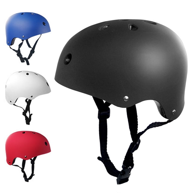 Flmtop Casque de Ventilation Résistant aux Impacts pour le Cyclisme, le Planche à Roulettes et le Patin à Roulettes. Doté d'Une Coque en Plastique ABS durable, d'Une Coque Intérieure EPS de 21 mm d'Épaisseur pour l'Amorti, et d'Une Doublure de Qualité Supérieure Absorbant l'Humidité pour le Confort. Comprend 7 Trous de Ventilation pour la Respirabilité. Offert en Noir, Bleu, Blanc et Rouge, avec Sangles Ajustables pour un Ajustement Sécuritaire. Convient aux Tour de Tête Allant de 49 cm à 61 cm.