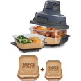 thumbnail image 1 of 200PCs Air Fryer Paper Liners for Ninja Crispi Glass Air Fryer FN101CGY, 100pcs Large for 4-QT & 100pcs Small for 6-Cups Container,Non-Stick Airfryer Disposable Accessories, Square Free of Bleach, 1 of 7